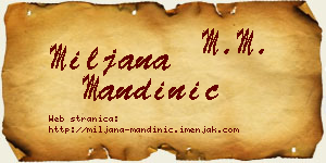 Miljana Mandinić vizit kartica